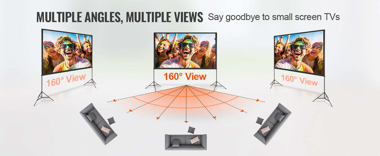 Portable Projector Screen with Stand for Home and Outdoor Cinema-120 inch Tripods / United States