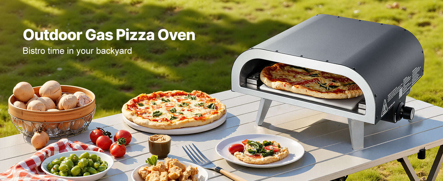 Portable Propane Outdoor Pizza Oven 12 Inch with Pizza Stone and Carry Bag-American Standard / United States