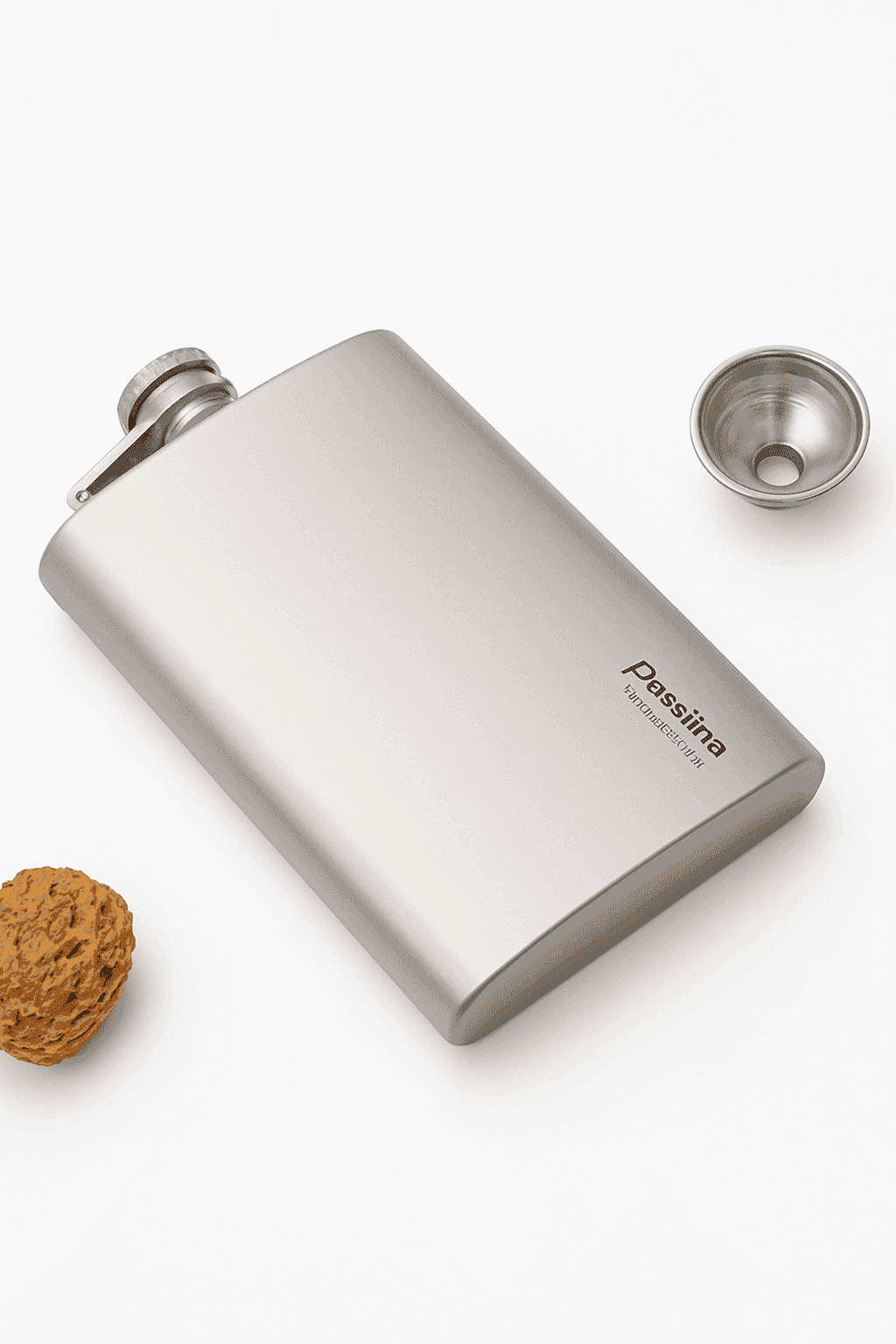 Portable Pure Titanium Hip Flask with Funnel, 200ml/260ml-Ta8603S-200ml