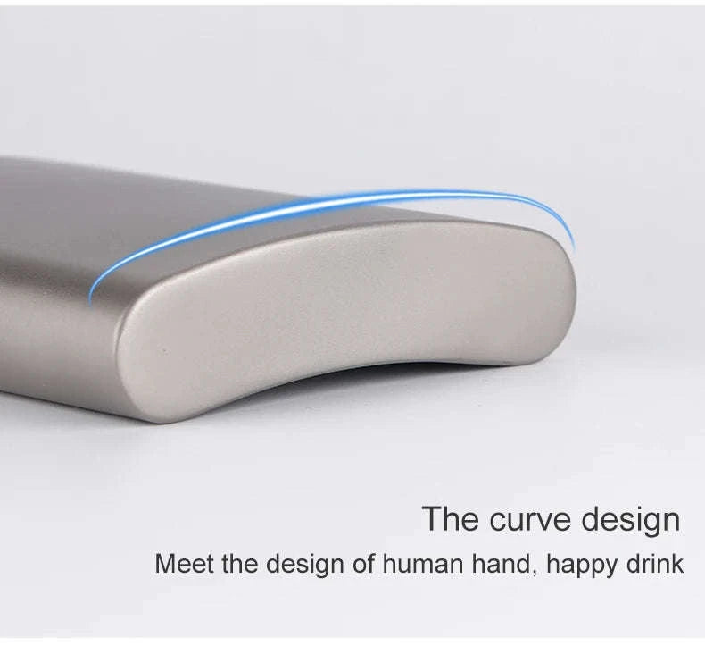Portable Pure Titanium Hip Flask with Funnel, 200ml/260ml-Ta8603S-200ml