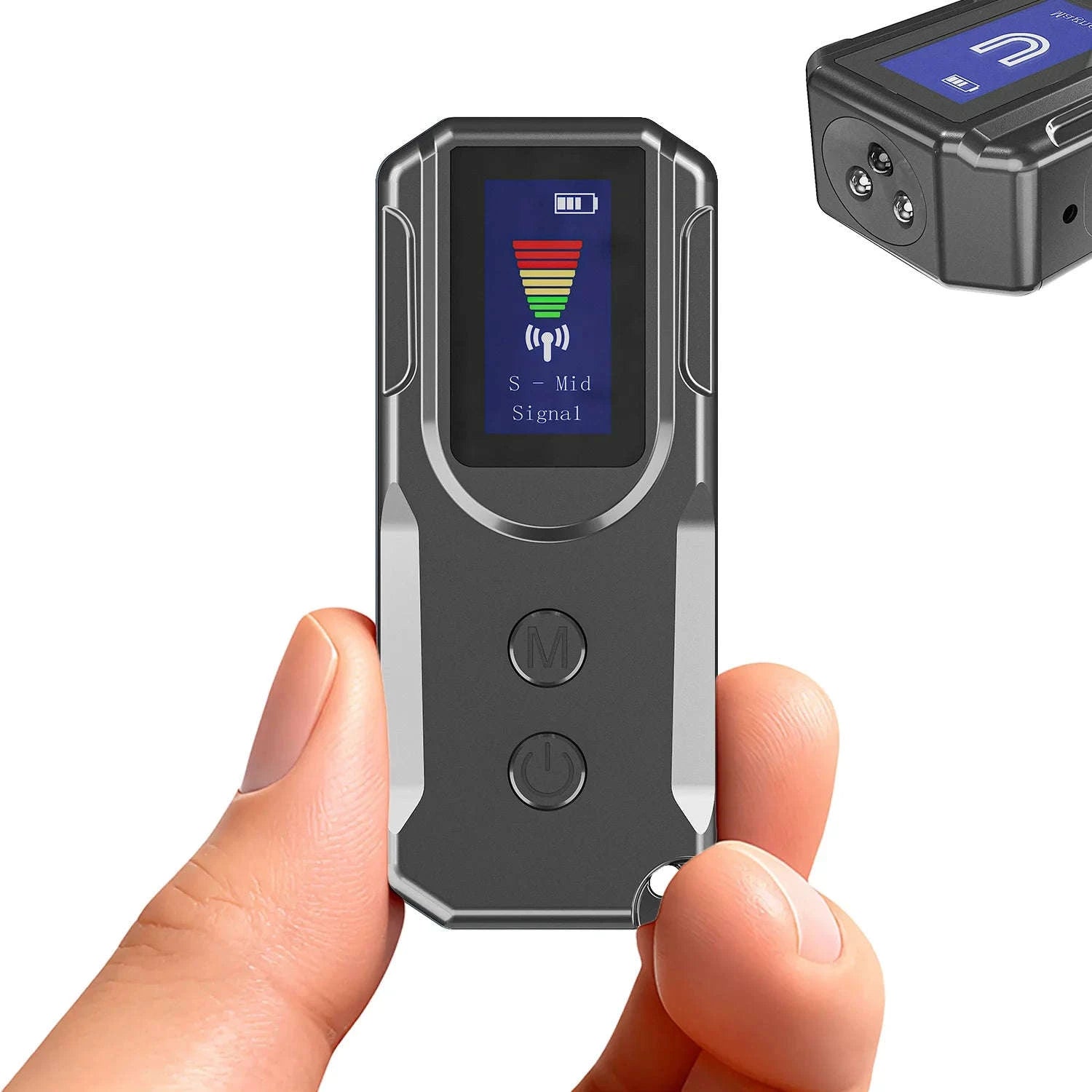 Portable RF Signal Scanner with HD Display Hidden Camera Detector-black