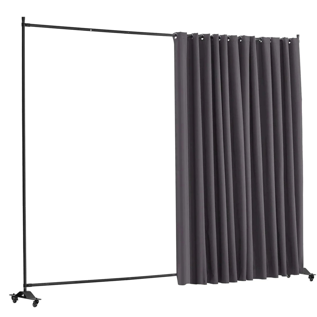 Portable Room Divider with Wheels, Freestanding Privacy Screen, Gray-Single Panel Gray / United States