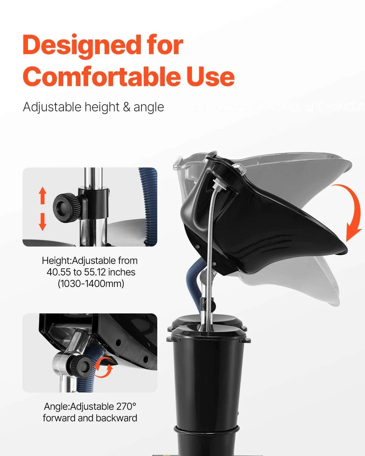 Portable Shampoo Bowl with Electric Pump Adjustable Salon Sink-TypeB / United States