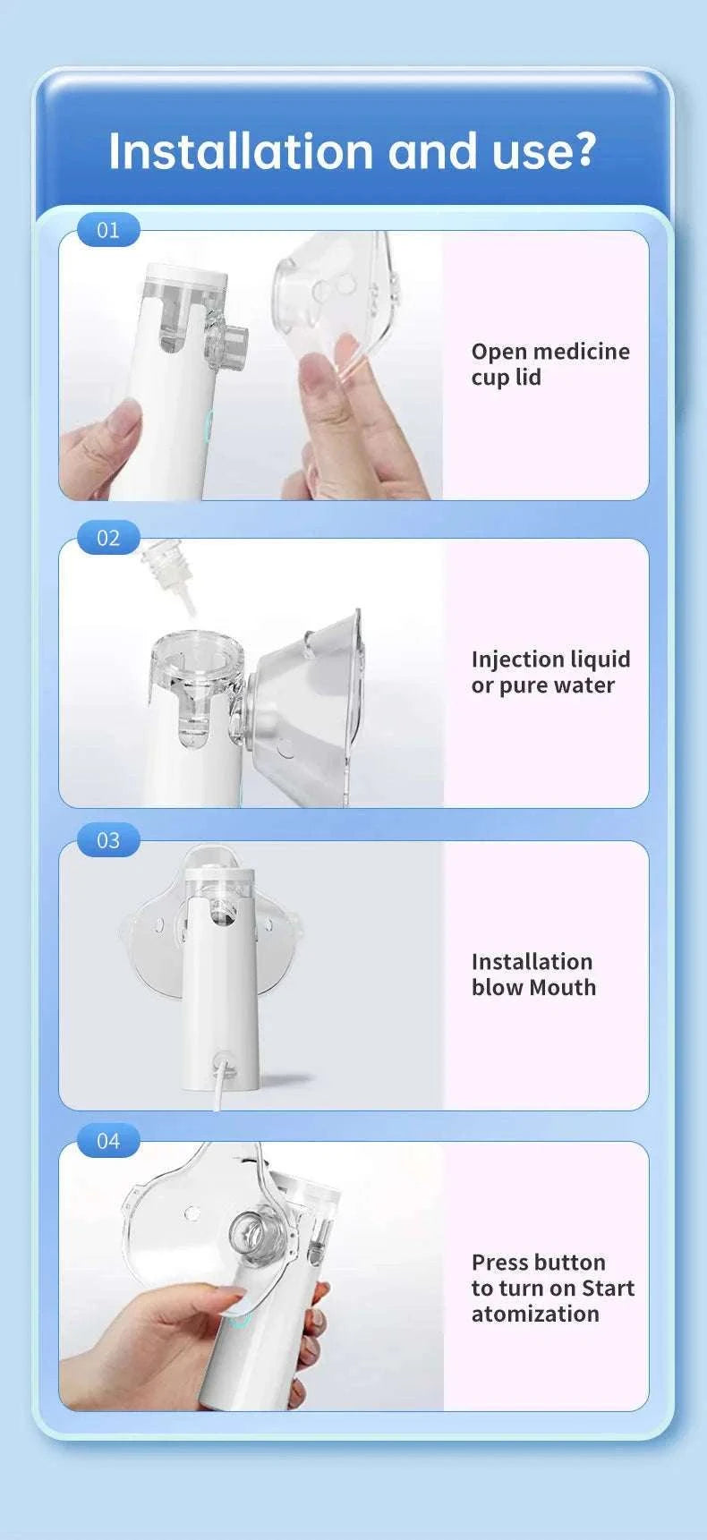 Portable Silent Mesh Nebulizer for Adults and Children-Type 1