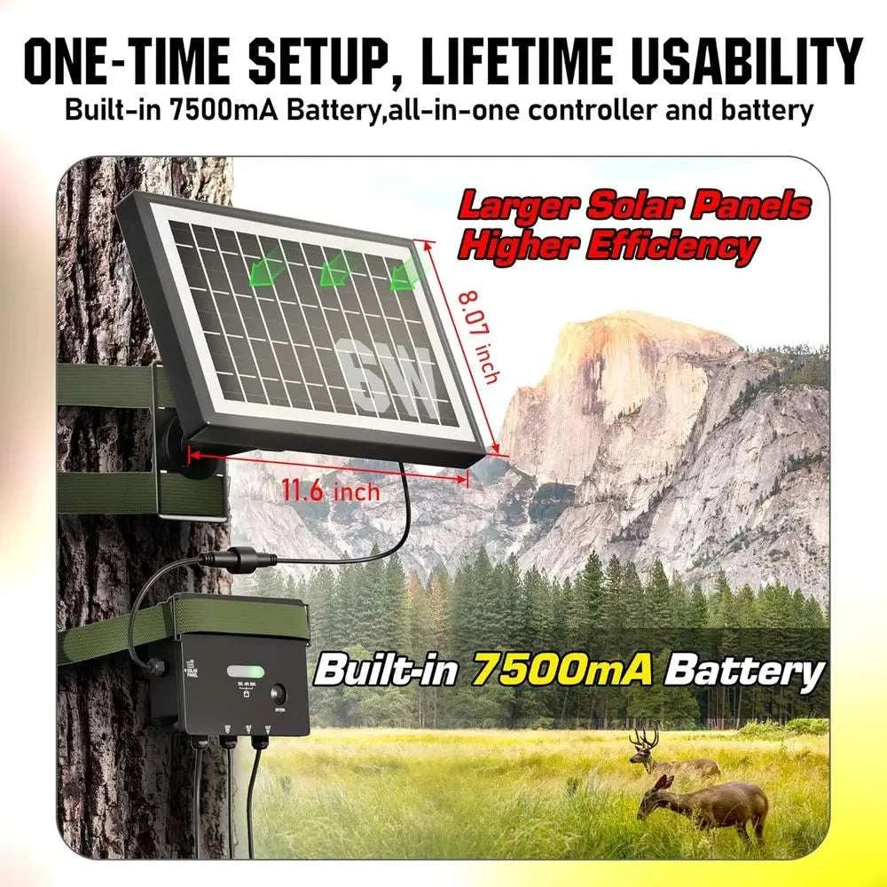 Portable Solar Panel Kit 7500mAh with 6–12V Output for Trail Cameras-United States