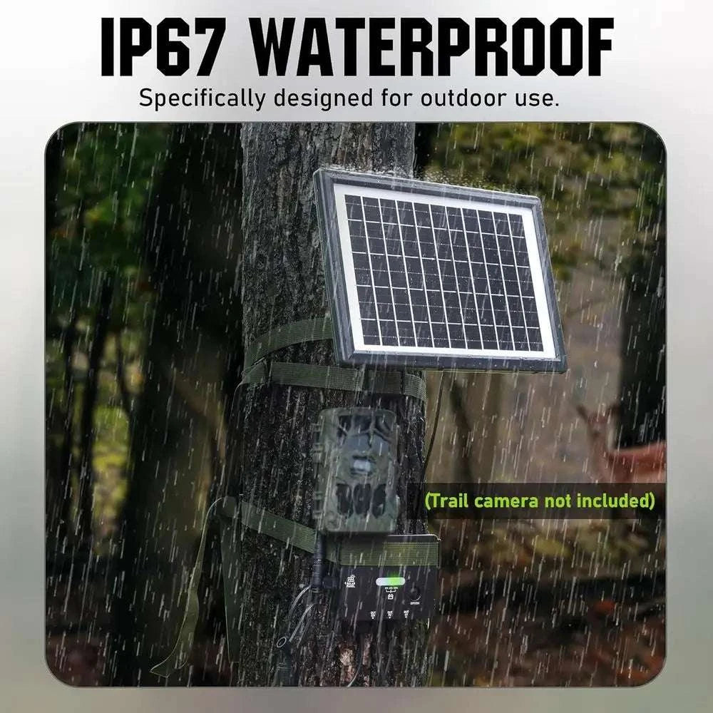 Portable Solar Panel Kit 7500mAh with 6–12V Output for Trail Cameras-United States