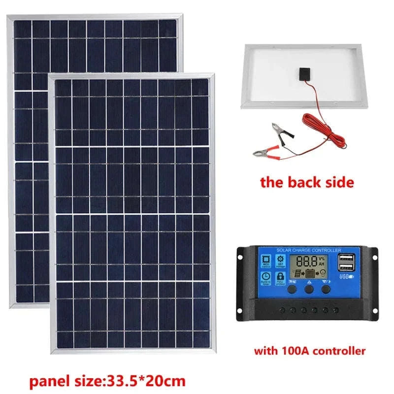 Portable Solar Panel Kit for Reliable Off‑Grid Power-300W 100A controller