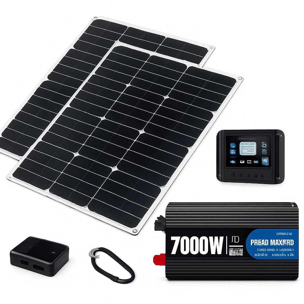 Portable Solar Power Kit 7000W Peak Inverter with 600W Panels-220V Solar Set
