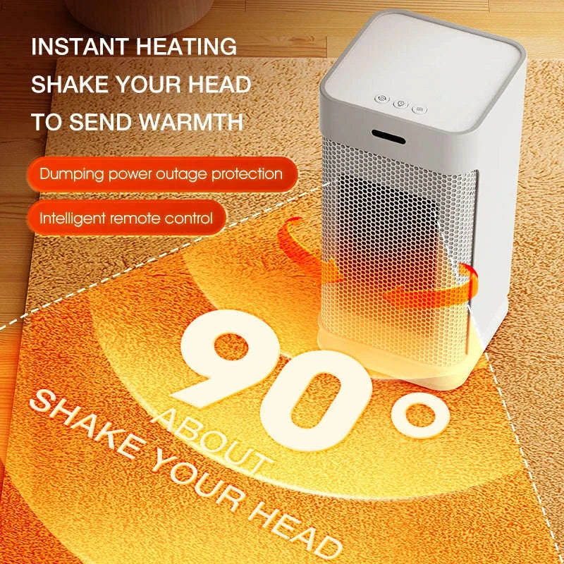 Portable Space Heater with PTC Ceramic Fast Heating and Oscillation-white / EU