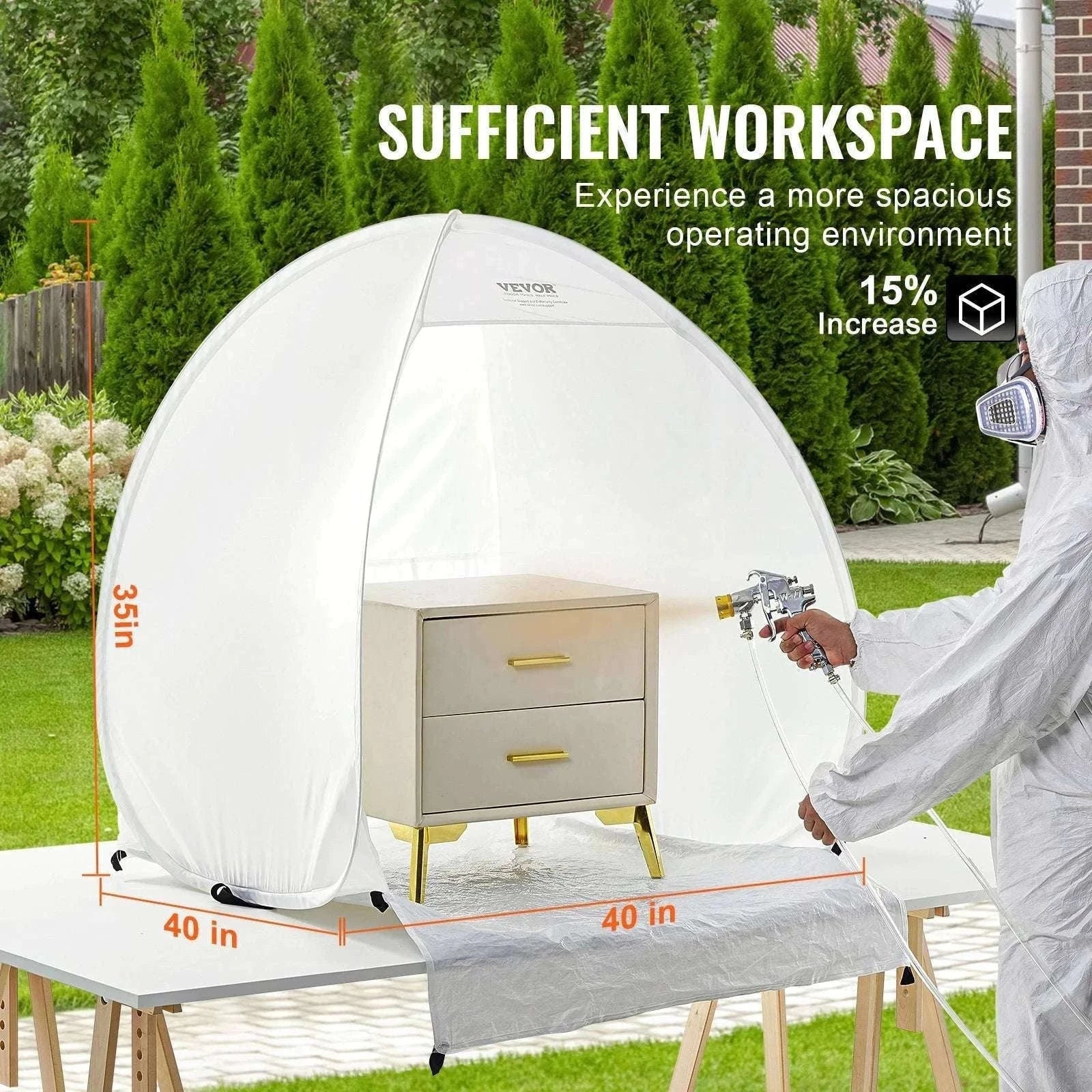 Portable Spray Paint Tent 40x35x40in Pop-Up Shelter with Exhaust-40x35x40in / CZECH REPUBLIC