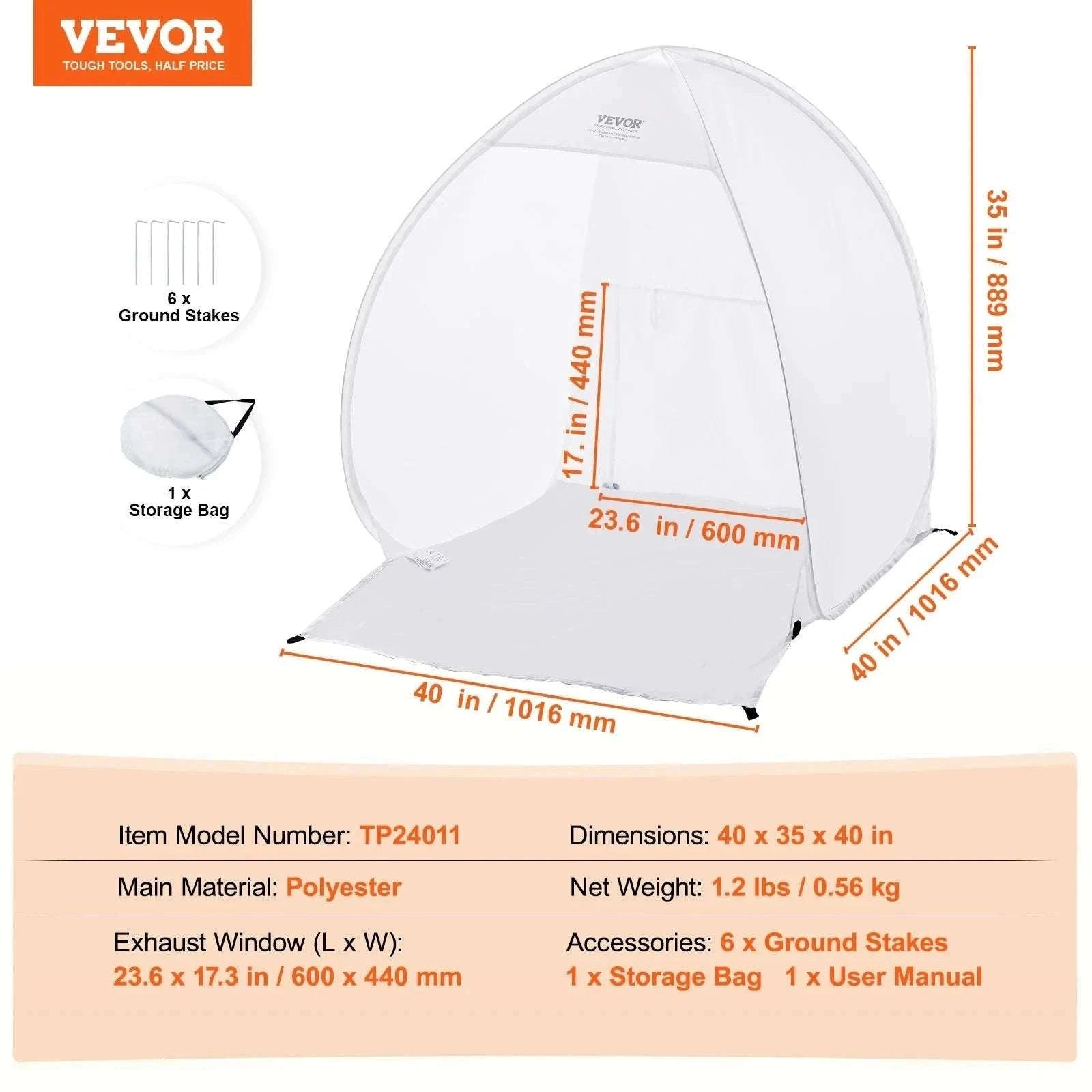 Portable Spray Paint Tent 40x35x40in Pop-Up Shelter with Exhaust-40x35x40in / CZECH REPUBLIC