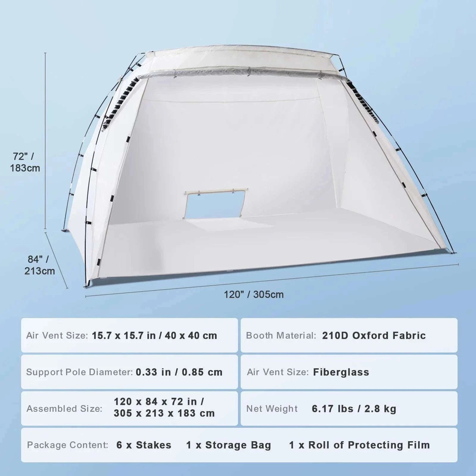 Portable Spray Paint Tent Booth for DIY Furniture & Projects-7.5x5.2x5.2ft / United States