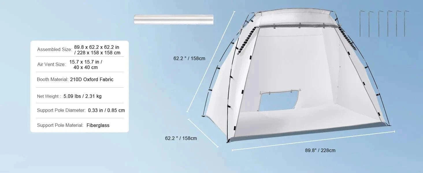 Portable Spray Paint Tent Booth for DIY Furniture & Projects-7.5x5.2x5.2ft / United States