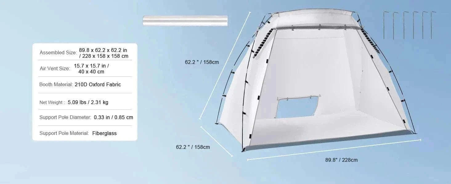 Portable Spray Paint Tent Booth for DIY Furniture & Projects-7.5x5.2x5.2ft / United States