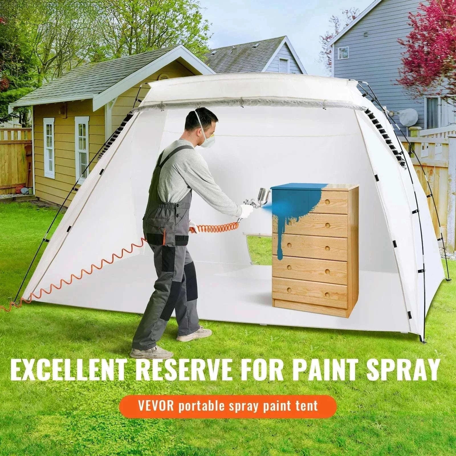 Portable Spray Paint Tent Booth for DIY Furniture & Projects-7.5x5.2x5.2ft / United States