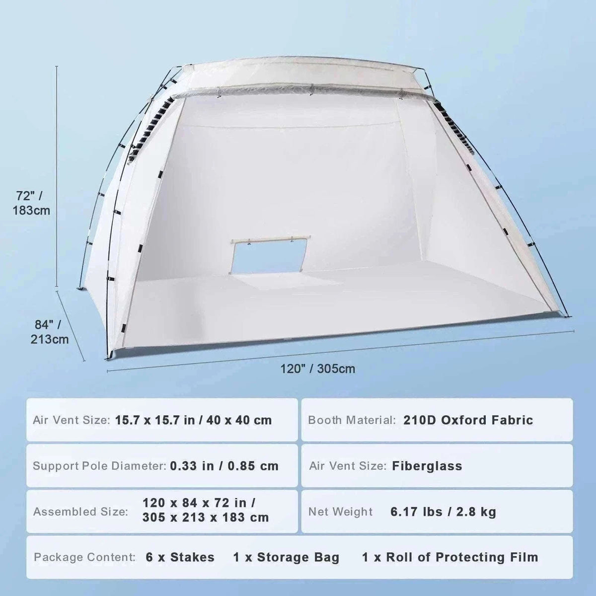 Portable Spray Paint Tent Booth for DIY Furniture & Projects-7.5x5.2x5.2ft / United States