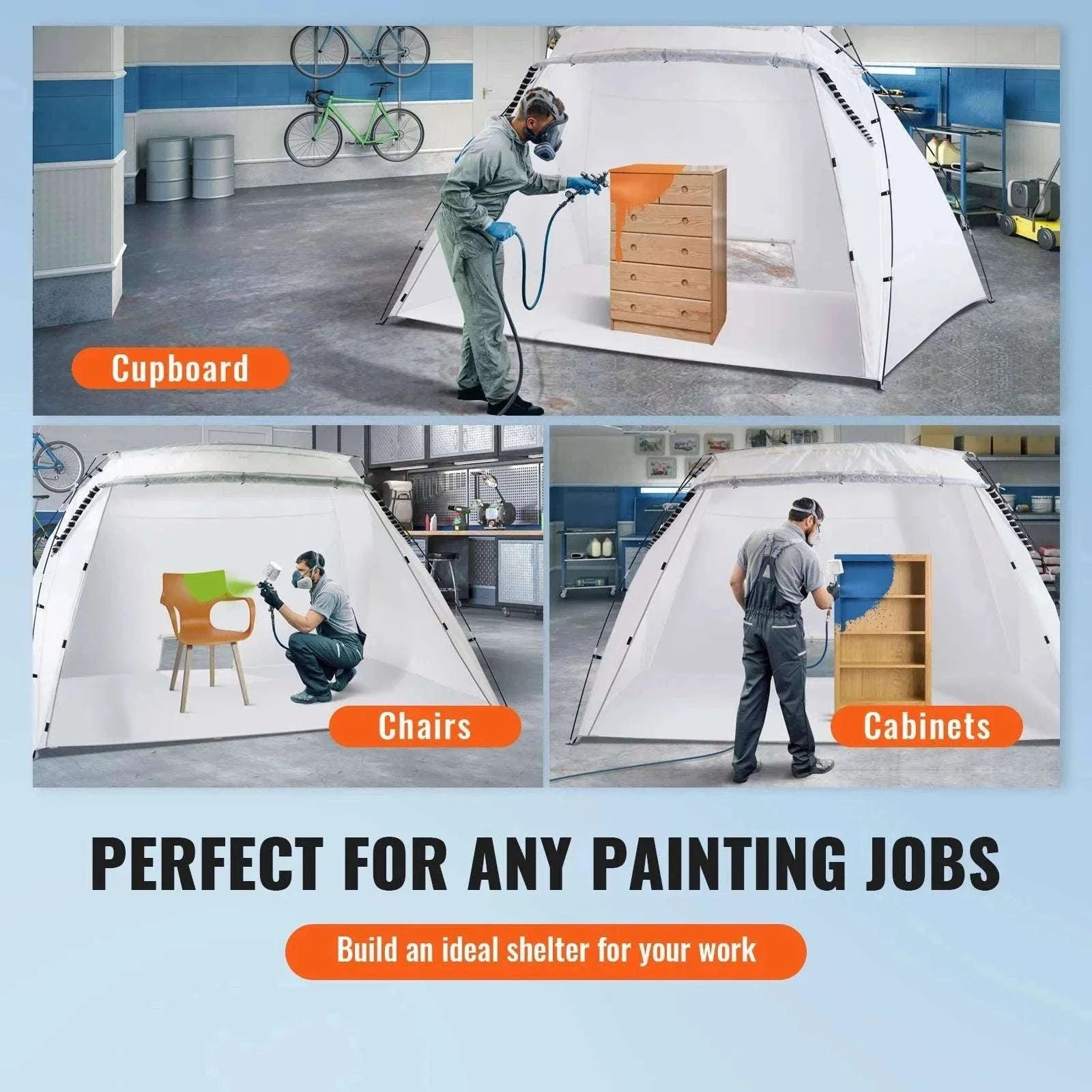 Portable Spray Paint Tent Booth for DIY Furniture & Projects-7.5x5.2x5.2ft / United States