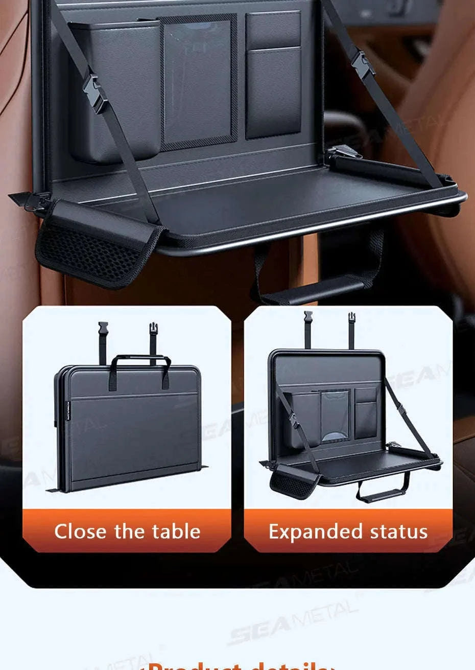Portable Steering Wheel Foldable Tray with Multi-Pocket Storage-1 pc