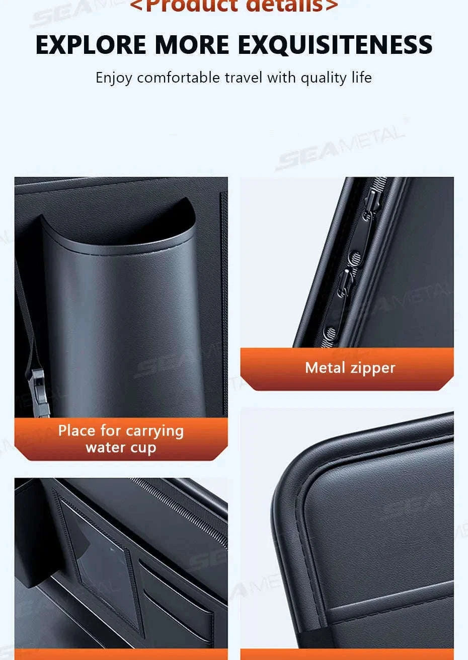 Portable Steering Wheel Foldable Tray with Multi-Pocket Storage-1 pc