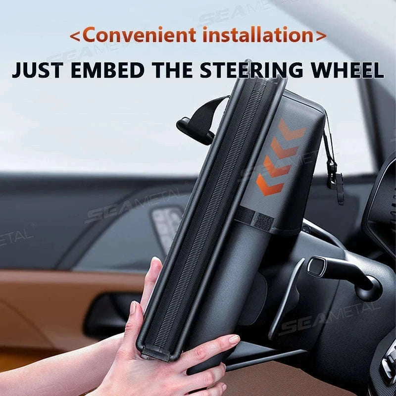 Portable Steering Wheel Foldable Tray with Multi-Pocket Storage-1 pc