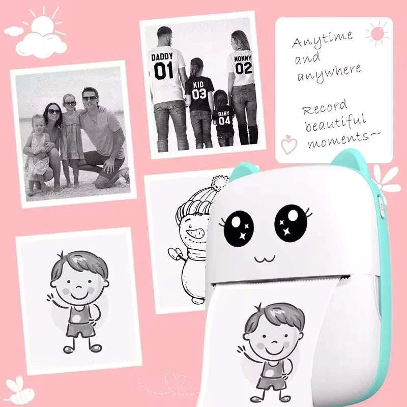 Portable Thermal Printer Mini Photo Label Printer 58mm-Printing paper-3pcs / Other