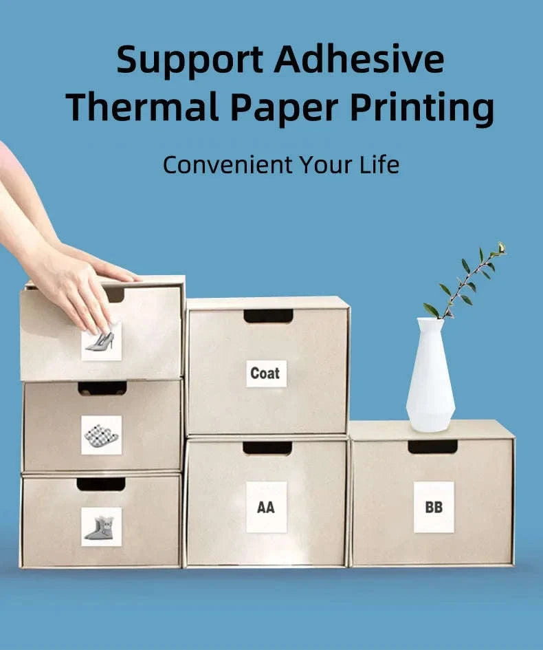 Portable Thermal Printer Mini Photo Label Printer 58mm-Printing paper-3pcs / Other