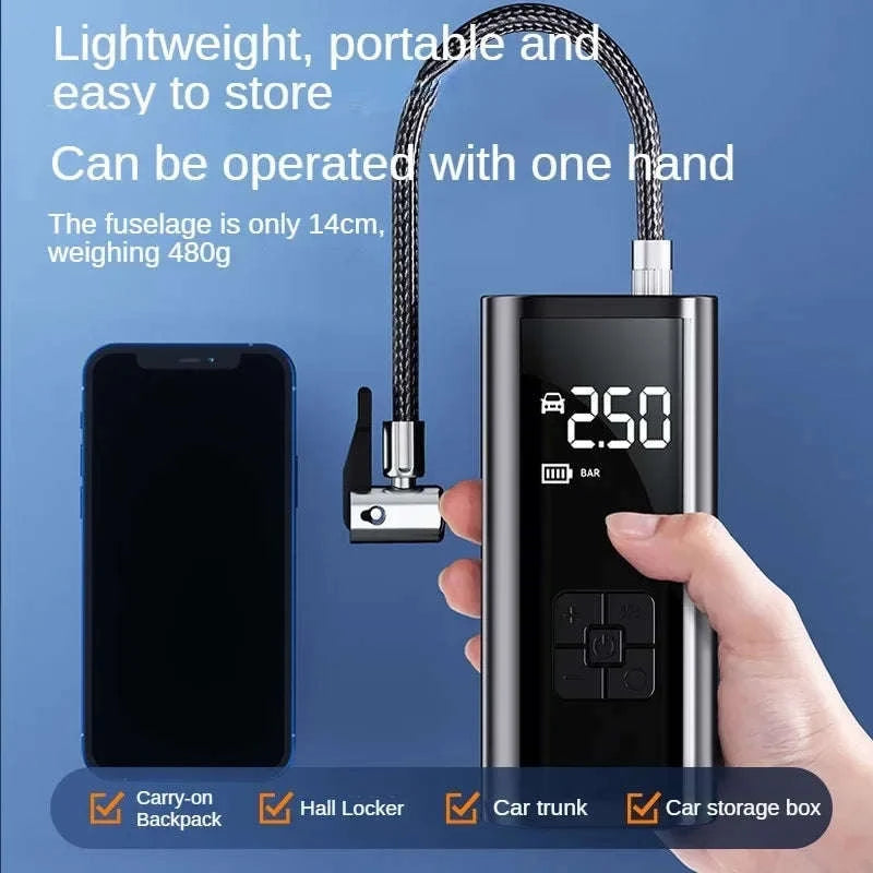 Portable Tire Inflator – Rechargeable Electric Pump-Wireless / Battery Powered / United States