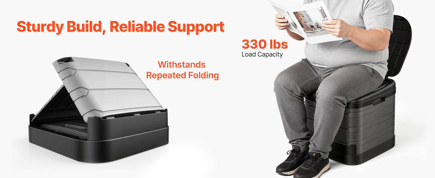 Inodoro portátil plegable para camping con bolsa de transporte y capacidad de 330 lb