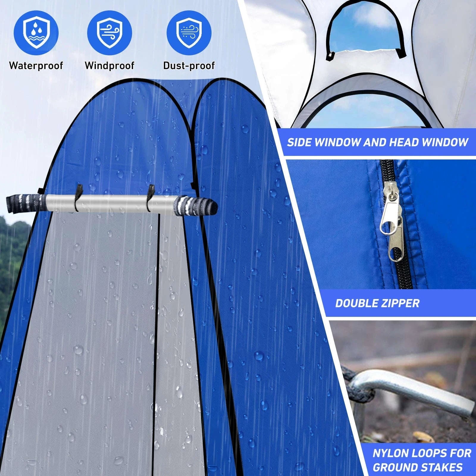 Portable Toilet Kit with Pop Up Privacy Tent for Camping-Toilet kit