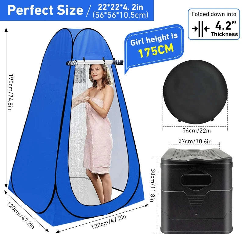Portable Toilet Kit with Pop Up Privacy Tent for Camping-Toilet kit