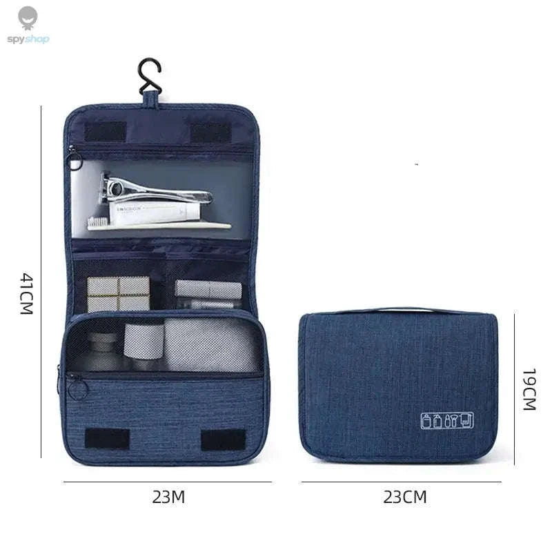 Portable Travel Toiletry Bag – Oxford Fabric, Organized Storage, Hanging Design-Blue