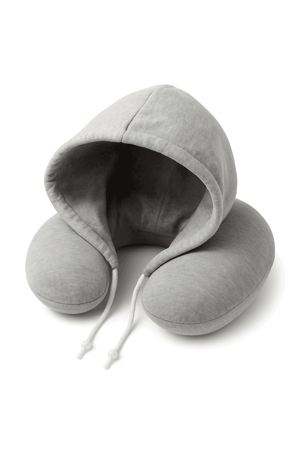 Portable U-Shape Travel Neck Pillow with Hood-Black