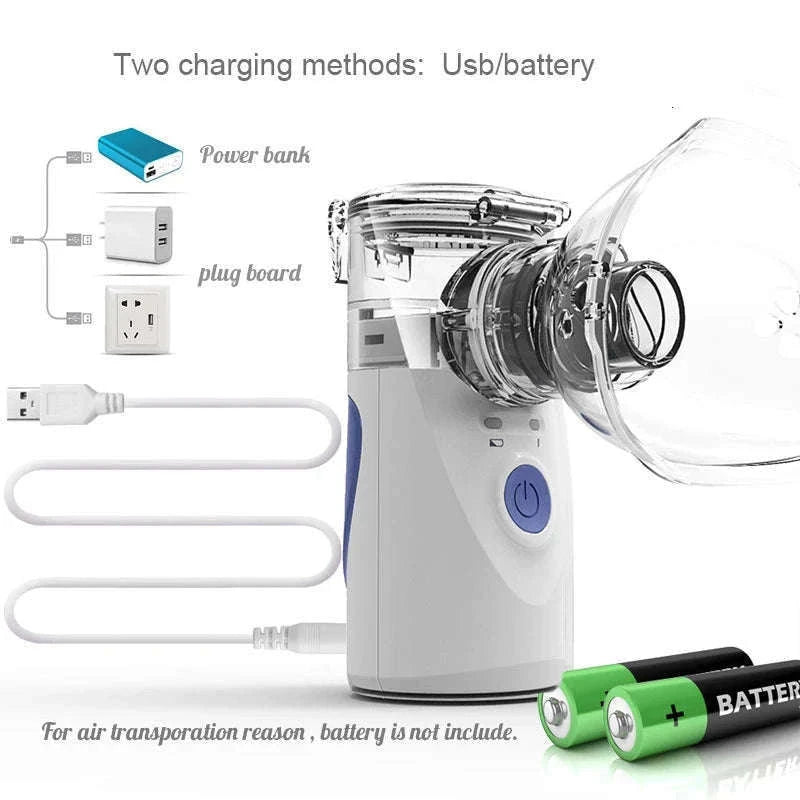 Portable Ultrasonic Mesh Nebulizer for Adults & Kids, Silent Handheld Inhaler-In-001-blue / China Mainland