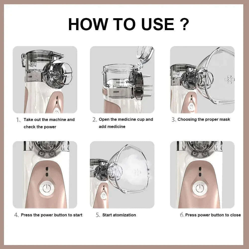 Portable Ultrasonic Mesh Nebulizer for Adults & Kids, Silent Handheld Inhaler-In-001-blue / China Mainland
