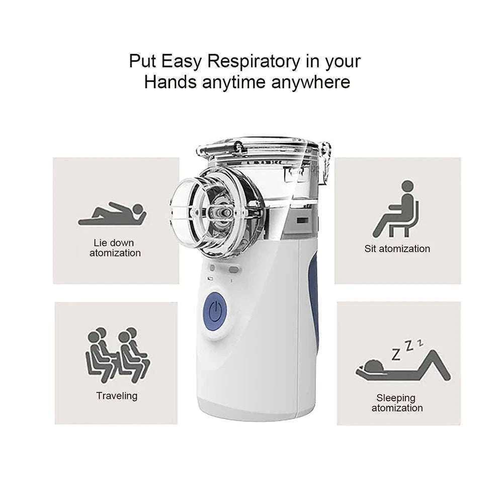 Portable Ultrasonic Mesh Nebulizer for Adults & Kids, Silent Handheld Inhaler-In-001-blue / China Mainland