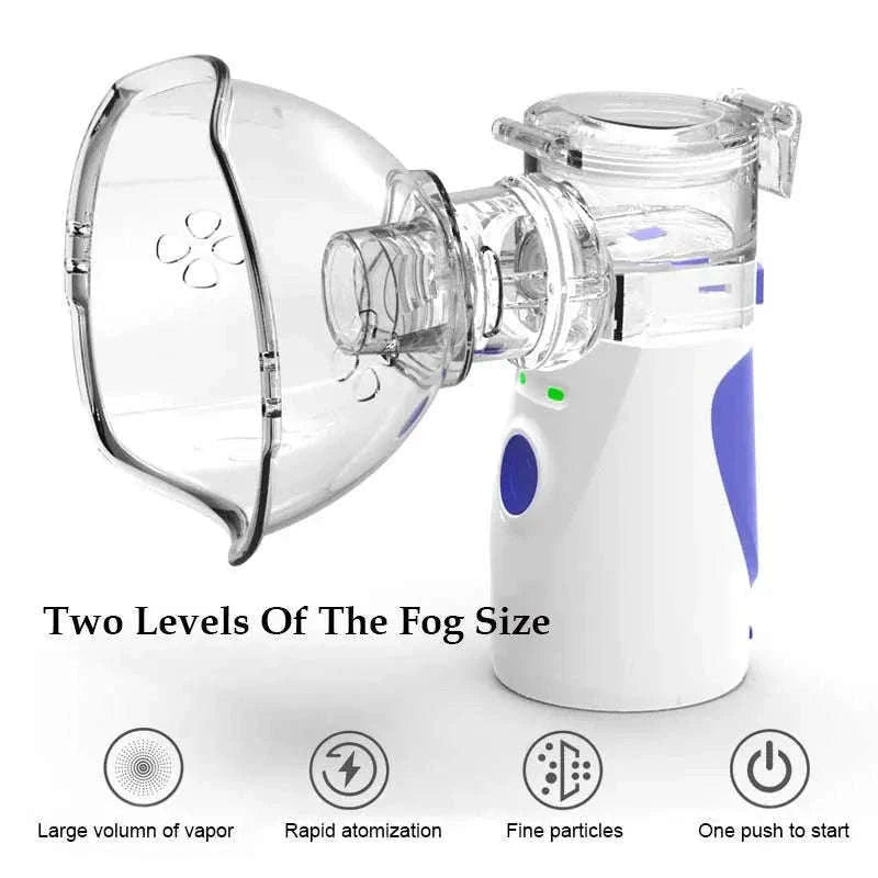 Portable Ultrasonic Mesh Nebulizer for Adults & Kids, Silent Handheld Inhaler-In-001-blue / China Mainland