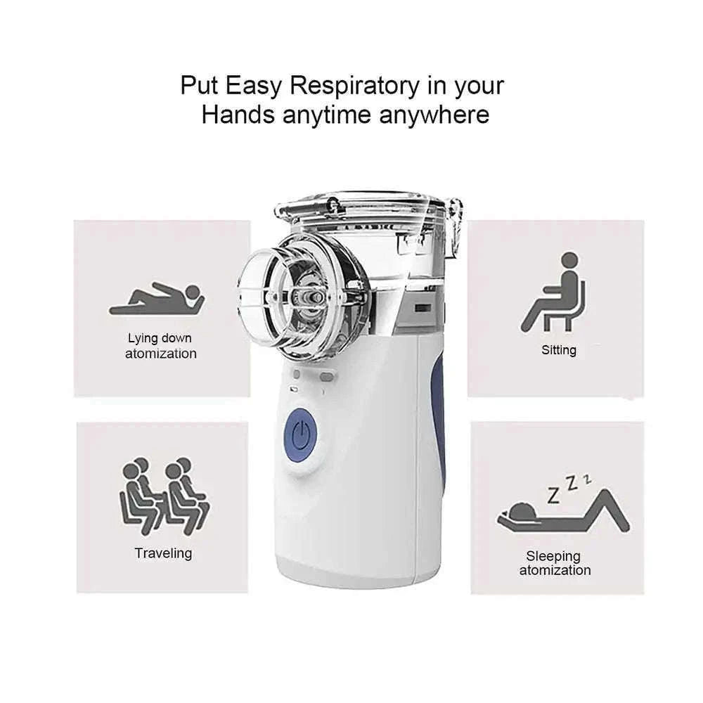 Portable Ultrasonic Mesh Nebulizer for Adults & Kids, Silent Handheld Inhaler-In-001-blue / China Mainland