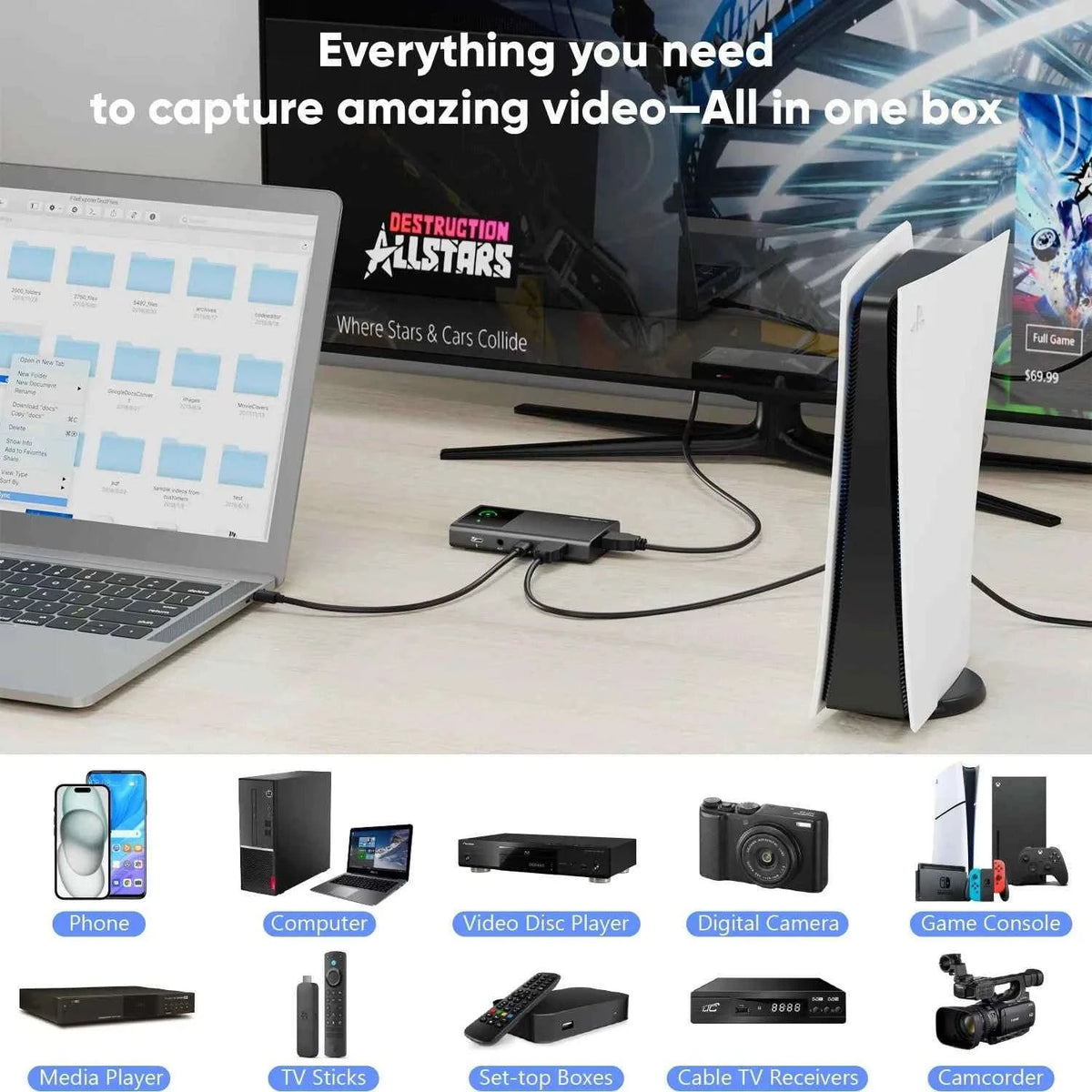 Portable Video Recorder Capture Box HDMI DisplayPort to MicroSD-China Mainland