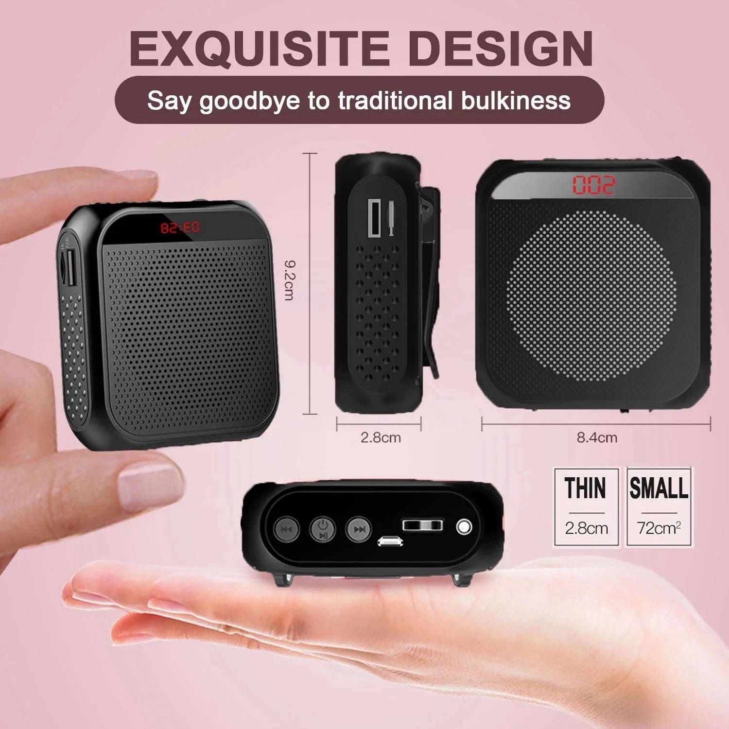 Portable Voice Amplifier Megaphone-black