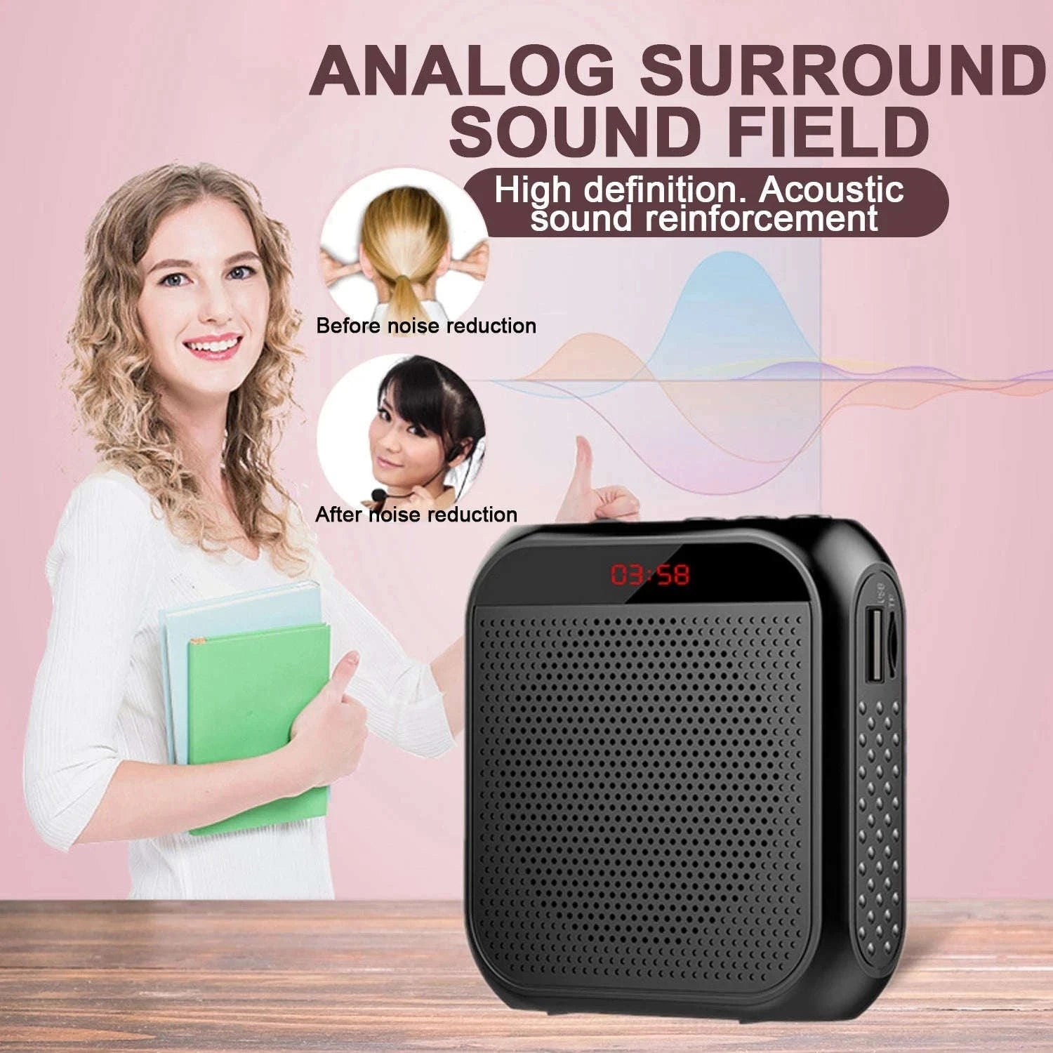 Portable Voice Amplifier Megaphone-black
