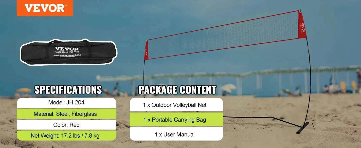 Portable Volleyball Net Set with Adjustable Height and Carry Bag-14FT / UNITED KINGDOM