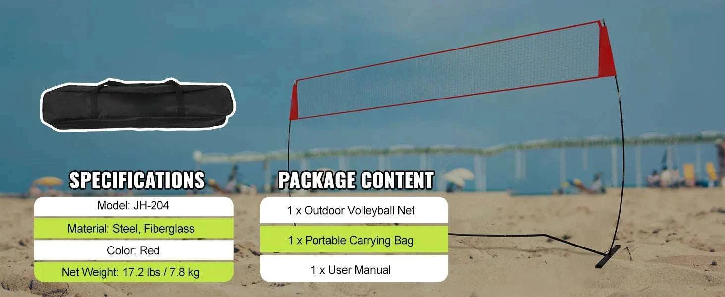 Portable Volleyball Net Set with Adjustable Height and Carry Bag-14FT / UNITED KINGDOM