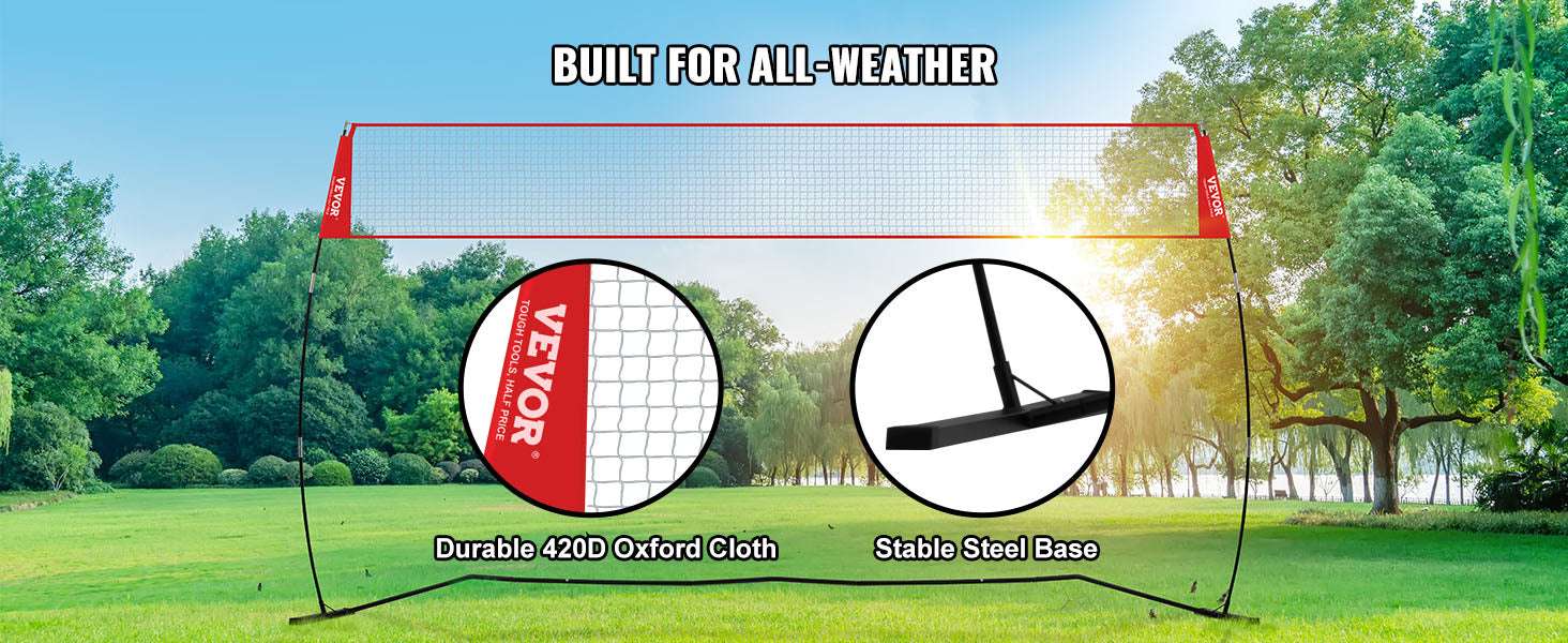 Portable Volleyball Net Set with Adjustable Height and Carry Bag-14FT / UNITED KINGDOM