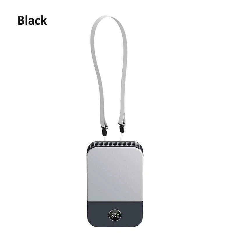 Portable Waist & Neck Fan with 3 Speeds and 2000mAh Battery-White / China Mainland
