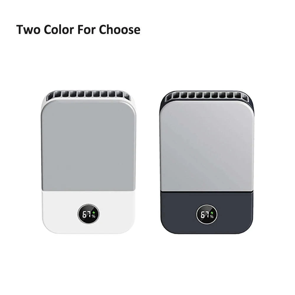 Portable Waist & Neck Fan with 3 Speeds and 2000mAh Battery-White / China Mainland
