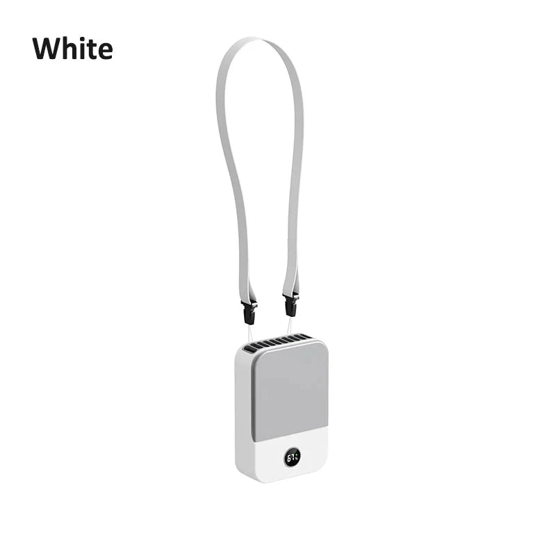 Portable Waist & Neck Fan with 3 Speeds and 2000mAh Battery-White / China Mainland