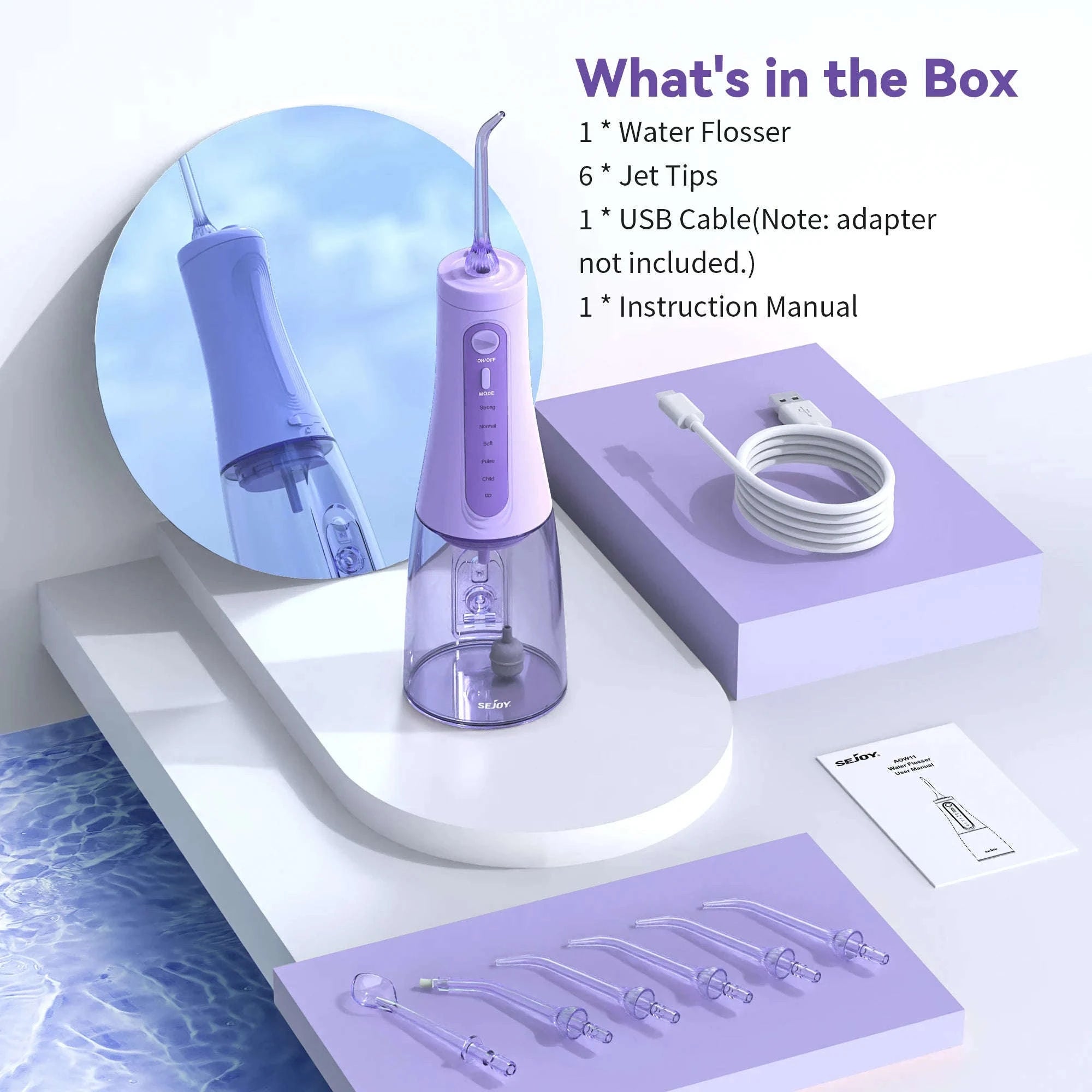 Portable Water Flosser 350ML Rechargeable Oral Irrigator-Pink / United States