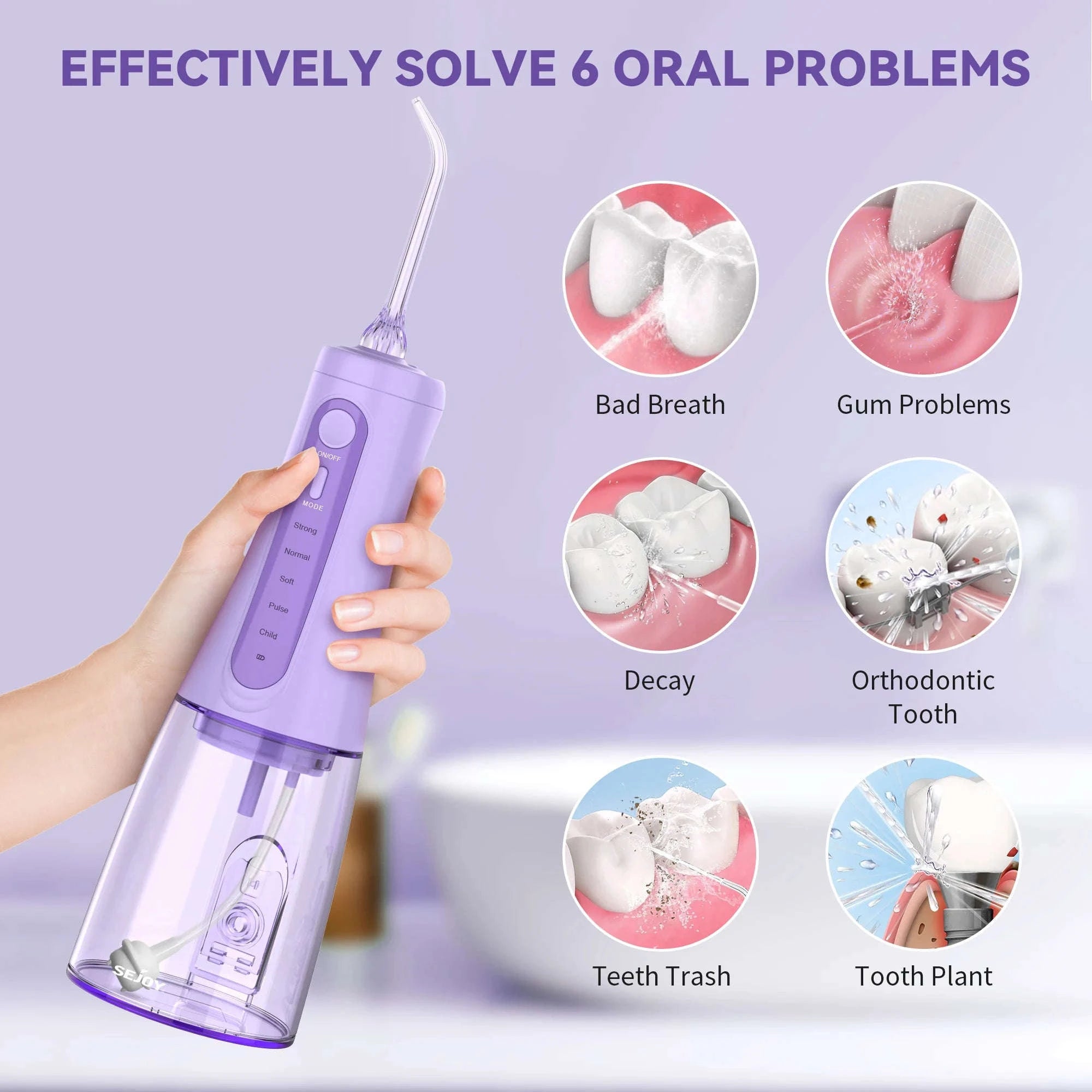 Portable Water Flosser 350ML Rechargeable Oral Irrigator-Pink / United States
