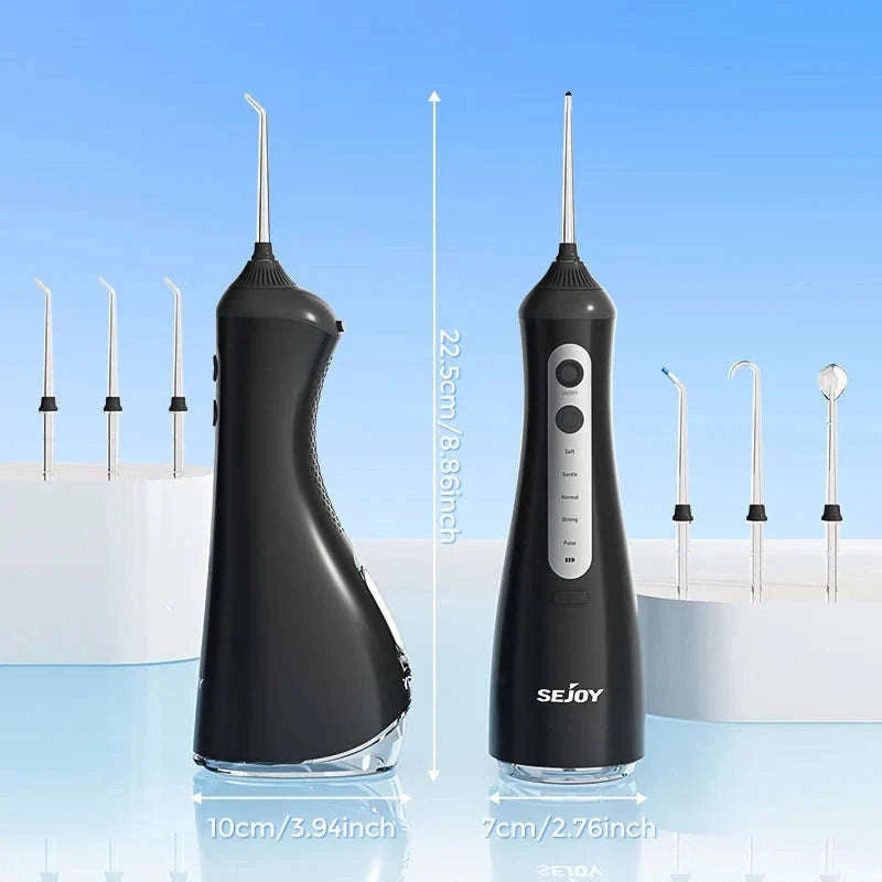 Portable Water Flosser Oral Irrigator with 5 Modes & 350ML Tank-black / UNITED KINGDOM