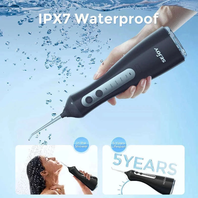 Portable Water Flosser Oral Irrigator with 5 Modes & 350ML Tank-black / UNITED KINGDOM